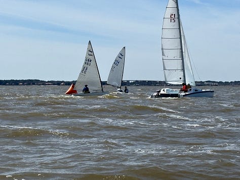 sailboats racing on Mobile Bay