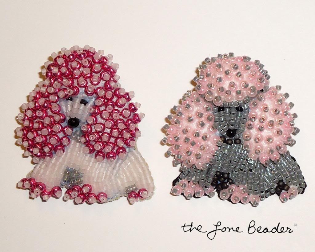 beaded pink miniature poodle pin pendants beadwork bead embroidery etsy beaded pink miniature poodle pin pendants beadwork bead embroidery etsy
