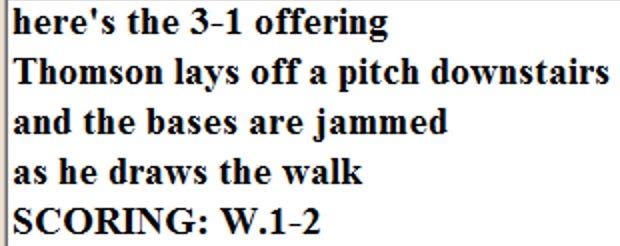 Diamond Mind Baseball Play By Play
