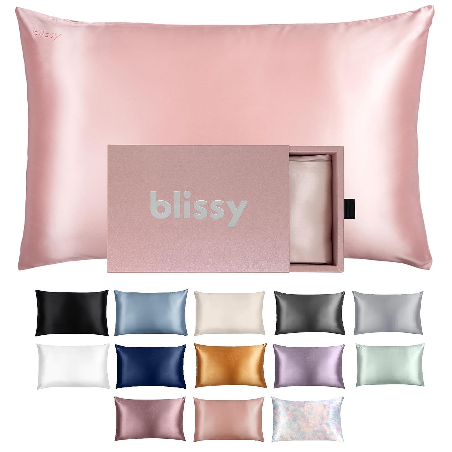 Amazon.com: Blissy Silk Pillowcase - 100% Pure Mulberry Silk - 22 Momme 6A  High-Grade Fibers - Silk Pillow Cover for Hair & Skin - Regular, Queen &  King (Pink, Standard) : Home & Kitchen