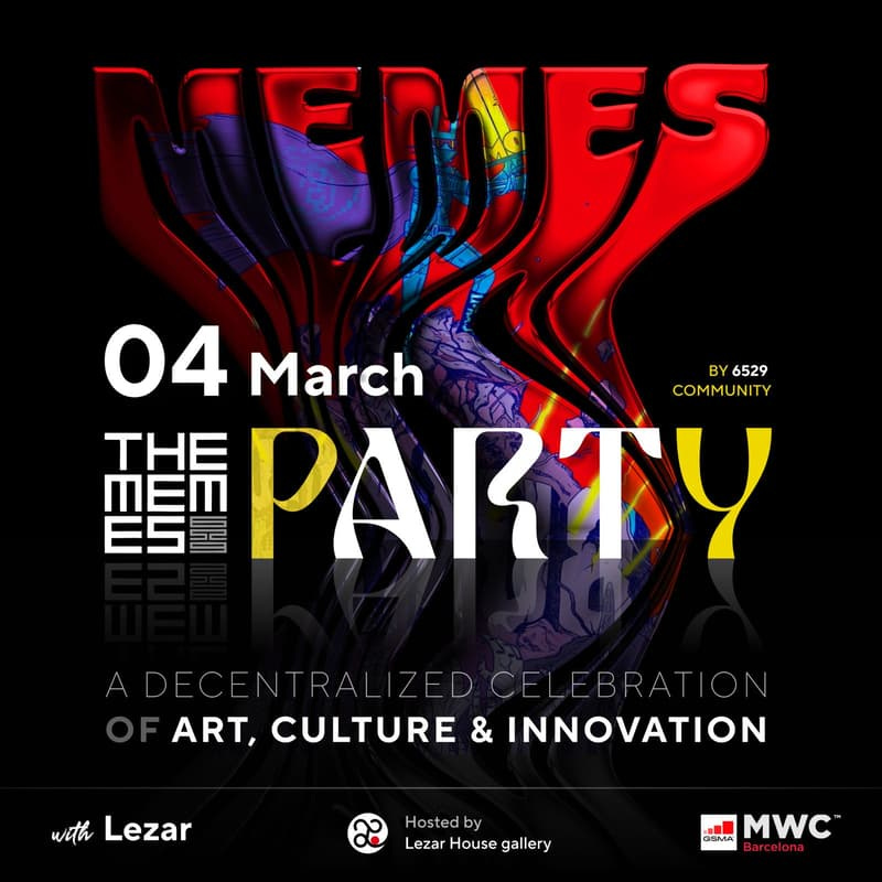 Image de couverture pour THE MEMES PARTY -  A decentralized celebration of Art, Culture and Innovation