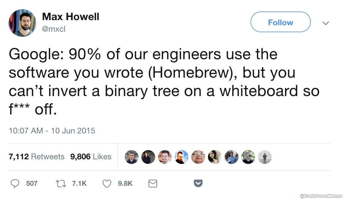 CodeDoesMeme on Twitter: &quot;Job interview at Google.. (source:  https://t.co/xYKABDr13m )… &quot;
