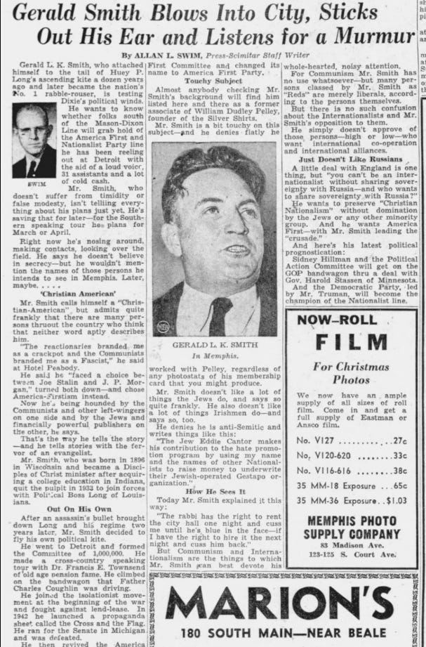 Newspaper clipping showing "Christian Nationalism", "America First" and their ties to white nationalism are not new. Newspaper clipping showing "Christian Nationalism", "America First" and their ties to white nationalism are not new.