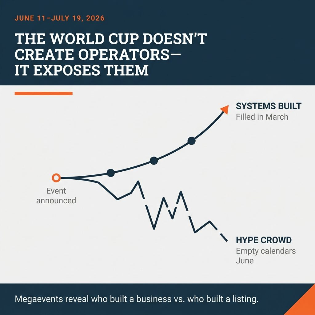 What the 2026 World Cup is teaching STR operators — split outcomes between full and empty calendars.