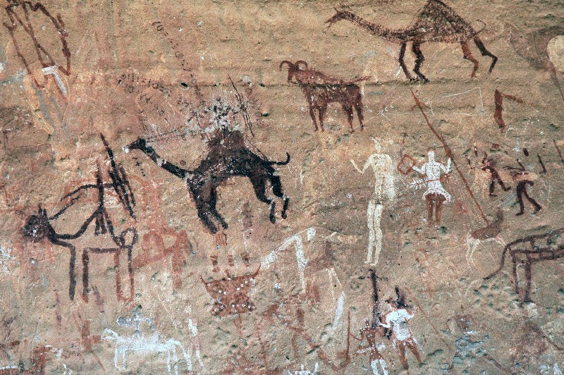 Wadi Imla, Dromedaries and hunters Wadi Imla, Dromedaries and hunters
