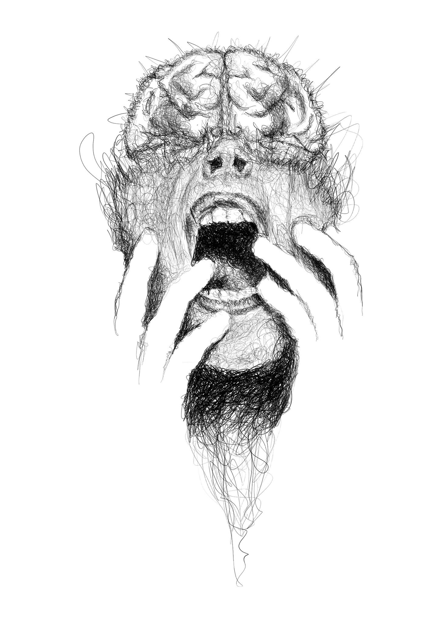 Scream Series, me, scribble, digital, 2020 : r/Art