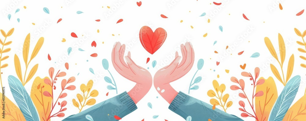 Peaceful forgiveness clipart with hands releasing tension and letting go