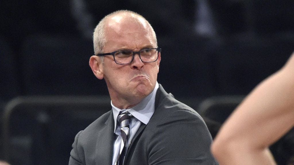 Wojnarowski] UConn coach Dan Hurley plans to make a decision on his future  Monday, he tells ESPN. Lakers made a “compelling case” to him in LA but he  loves what he's built