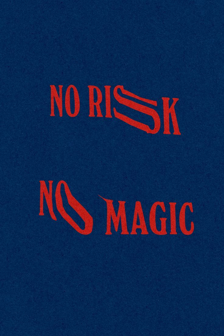 This may contain: there are two red signs that say no risk, no magic and no rise on the blue background This may contain: there are two red signs that say no risk, no magic and no rise on the blue background