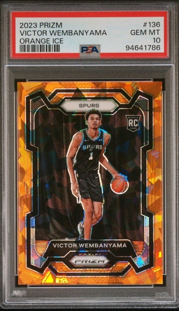 2023 Panini Prizm - Victor Wembanyama #136 Orange Ice Prizm (RC) PSA 10 Gem Mint 2023 Panini Prizm - Victor Wembanyama #136 Orange Ice Prizm (RC) PSA 10 Gem Mint