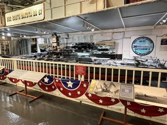 Model of the USS South Dakota Battleship