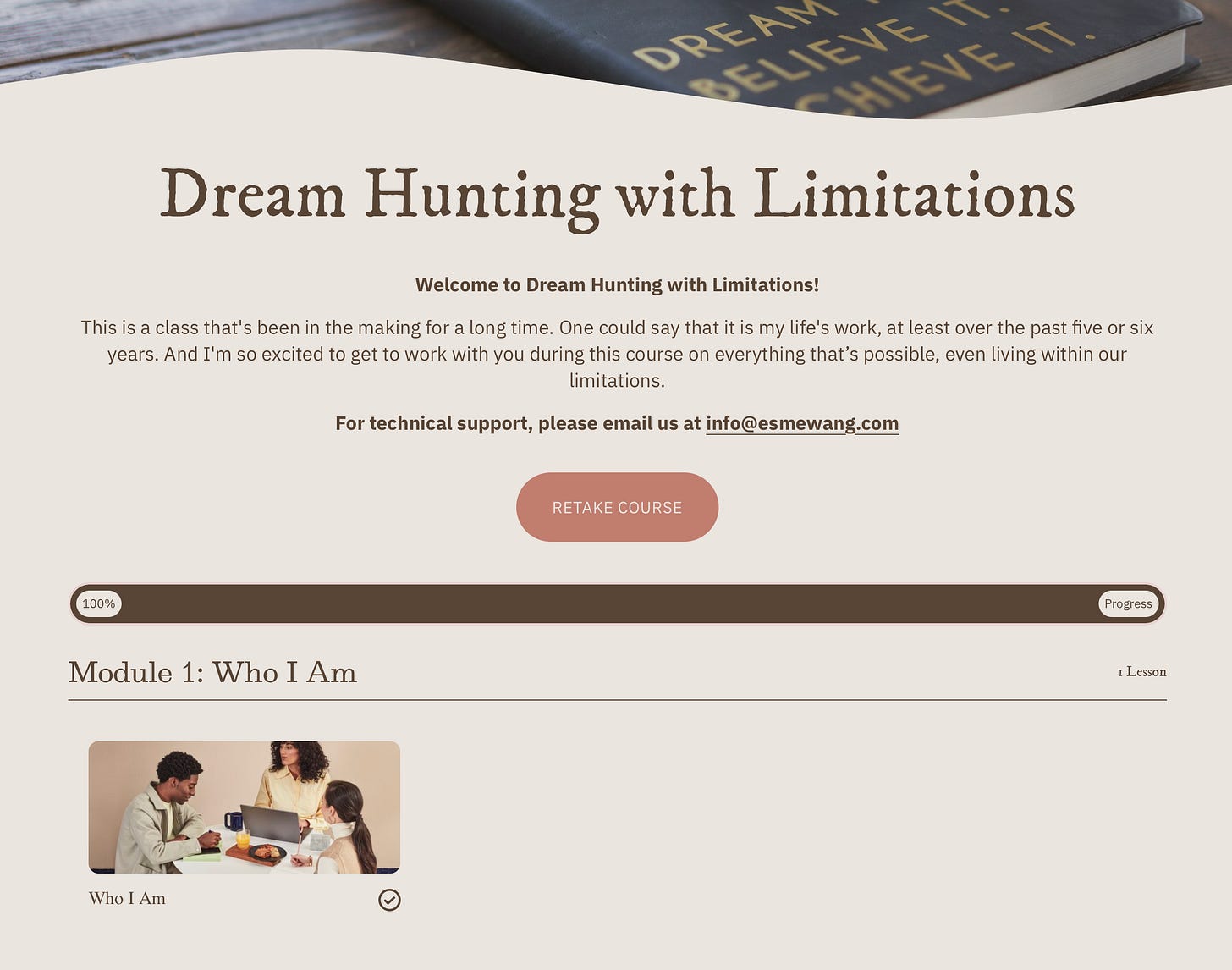 screenshot of the main page of dream hunting with limitations
