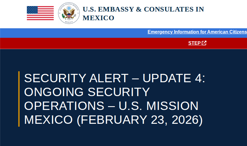 State Department Updates Security Alerts to US Citizens in Mexico