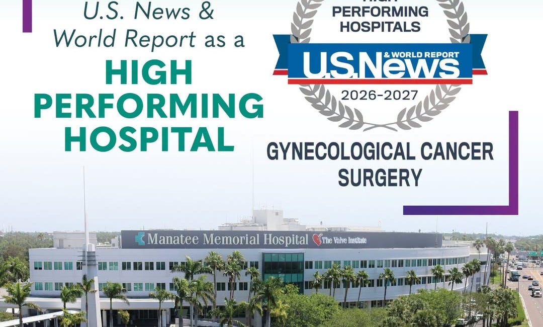 Manatee Memorial Earns ‘High Performing’ Rating from U.S. News for Gynecological Cancer Surgery