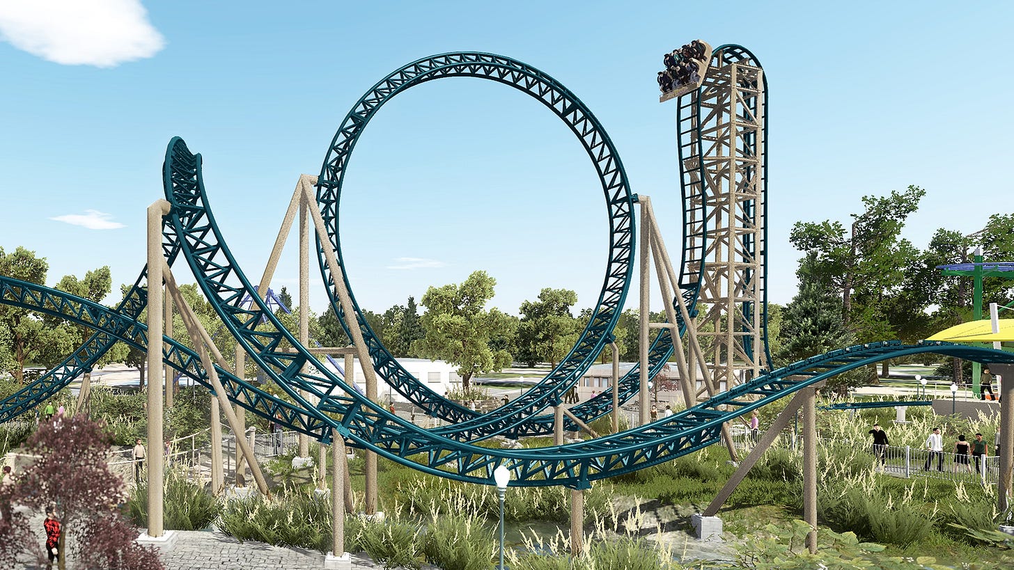 Vindfald coaster rendering at Tivoli Friheden in Denmark