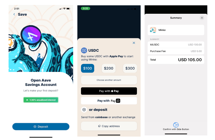 Buying USDC on Minke