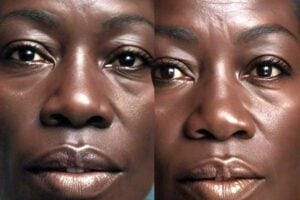 a realistic, 55 year old woman's face
