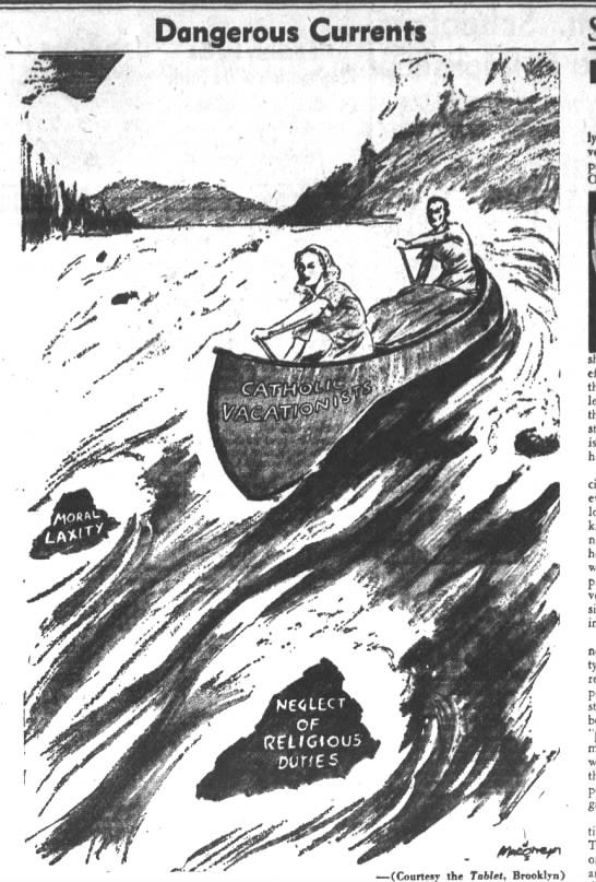 May be a doodle of ‎boat and ‎text that says '‎Dangerou Currents ه ンワイスチ cATHbl VACATIONIS MORAL LAXITY ถ h .0 NEGLECT OF RELIGIOUS DUTIES p Teble Tehlet Brooklyn)‎'‎‎