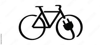 Cartoon eco electric bicycle, cycling, e-bike charge sign. Electric plug,  bike, cyclist battery charger pictogram. Flat vector ebike signs. Charging  point symbol or logo. Stock Vector | Adobe Stock