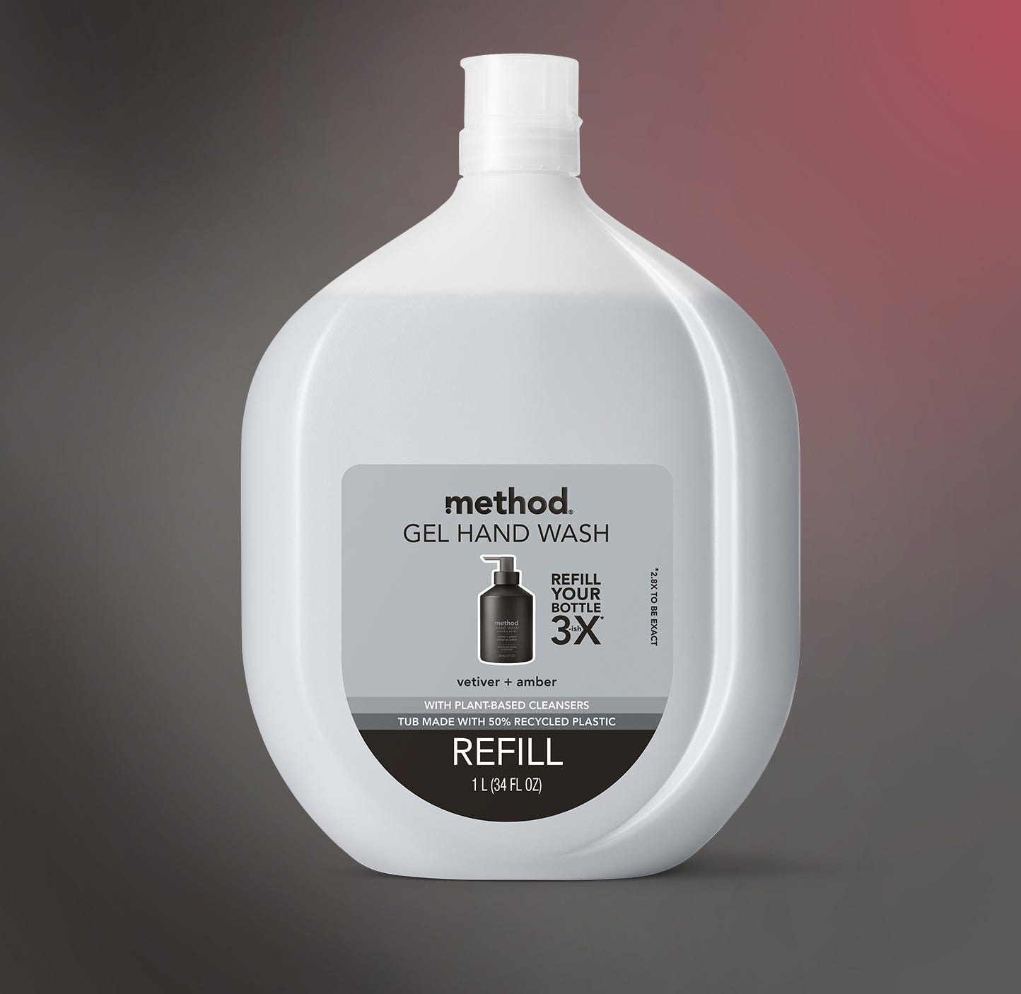 gel hand wash refill - vetiver + amber, 34 fl oz