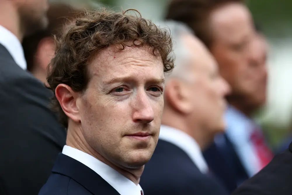 Close-up portrait of Mark Zuckerberg among blurred people, tied to his California billionaire tax decision Close-up portrait of Mark Zuckerberg among blurred people, tied to his California billionaire tax decision