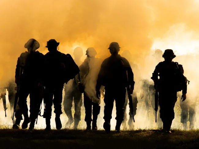 soldiers at war