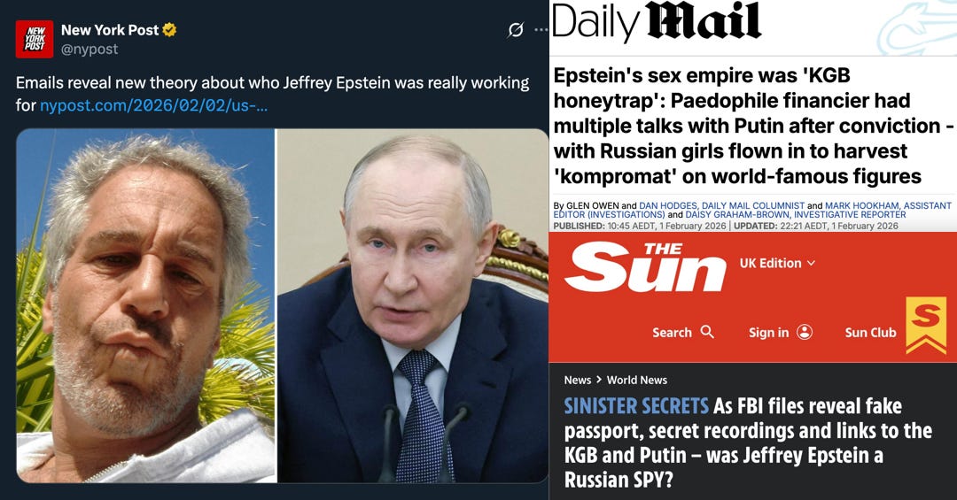 The Western Press are Trying to Spin Epstein as a Russian Agent