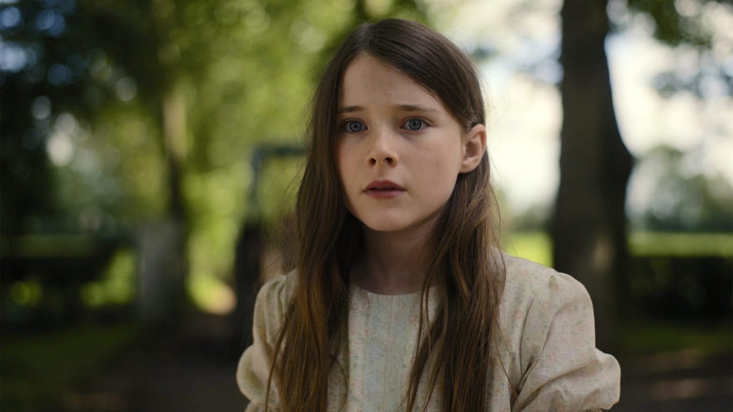 Photo of a young caucasian girl with long brown hair.