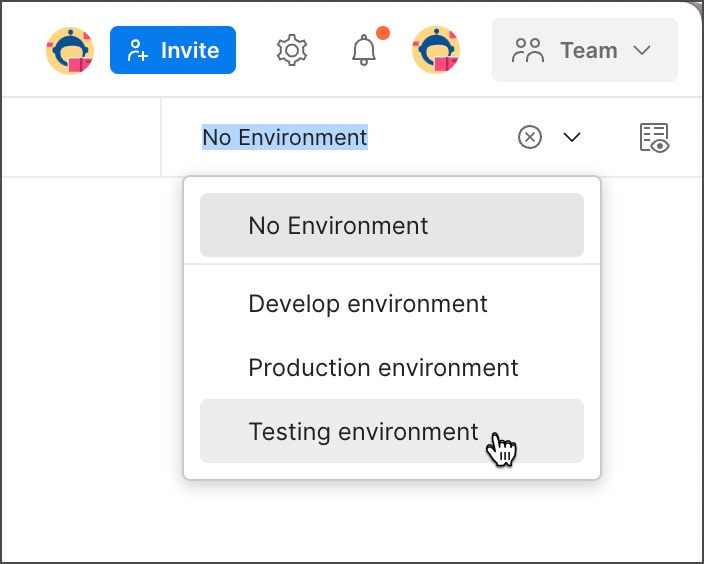 Environment selector