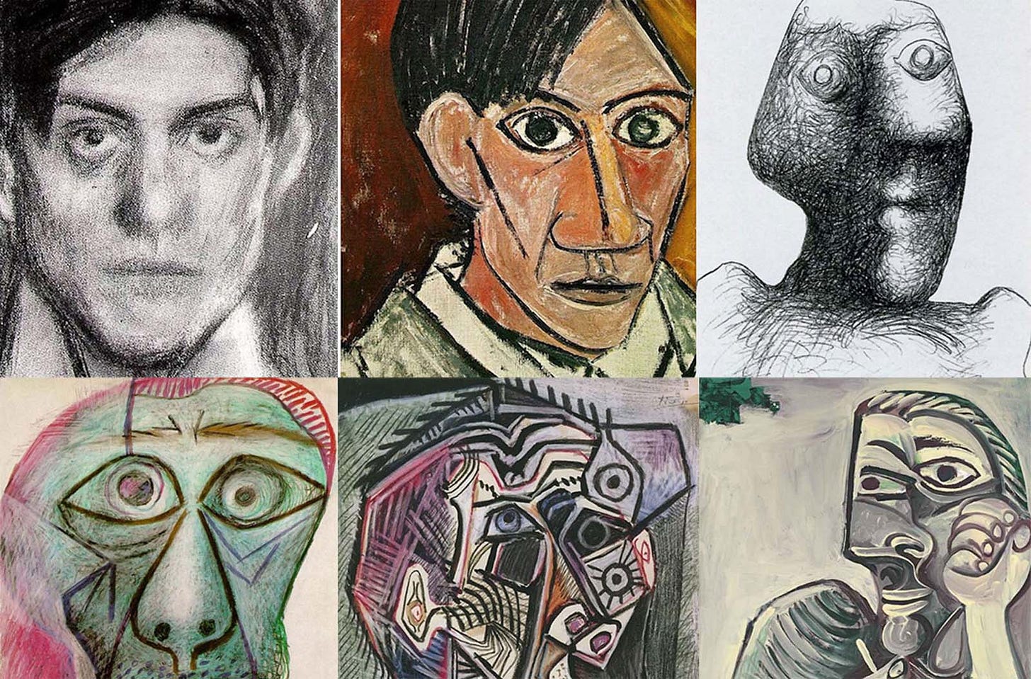 L'evoluzione degli autoritratti di Picasso dai 15 ai 90 anni