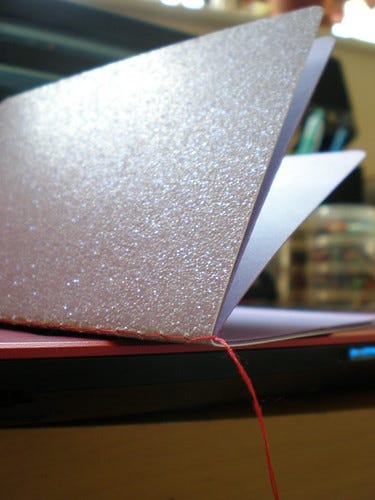 Binding of Glitter Card Notebook Binding of Glitter Card Notebook