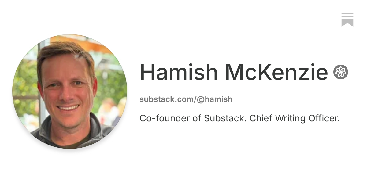 Hamish McKenzie | Substack