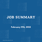 20 New Job Openings - February 19th, 2025