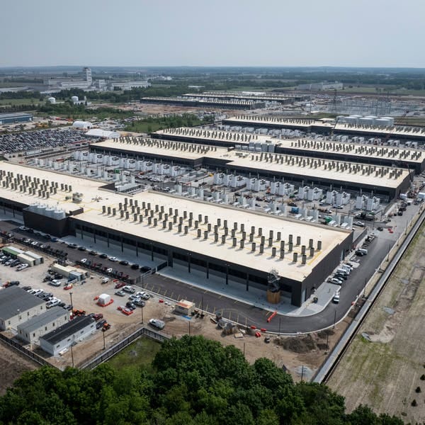A massive data center seen from the air. 