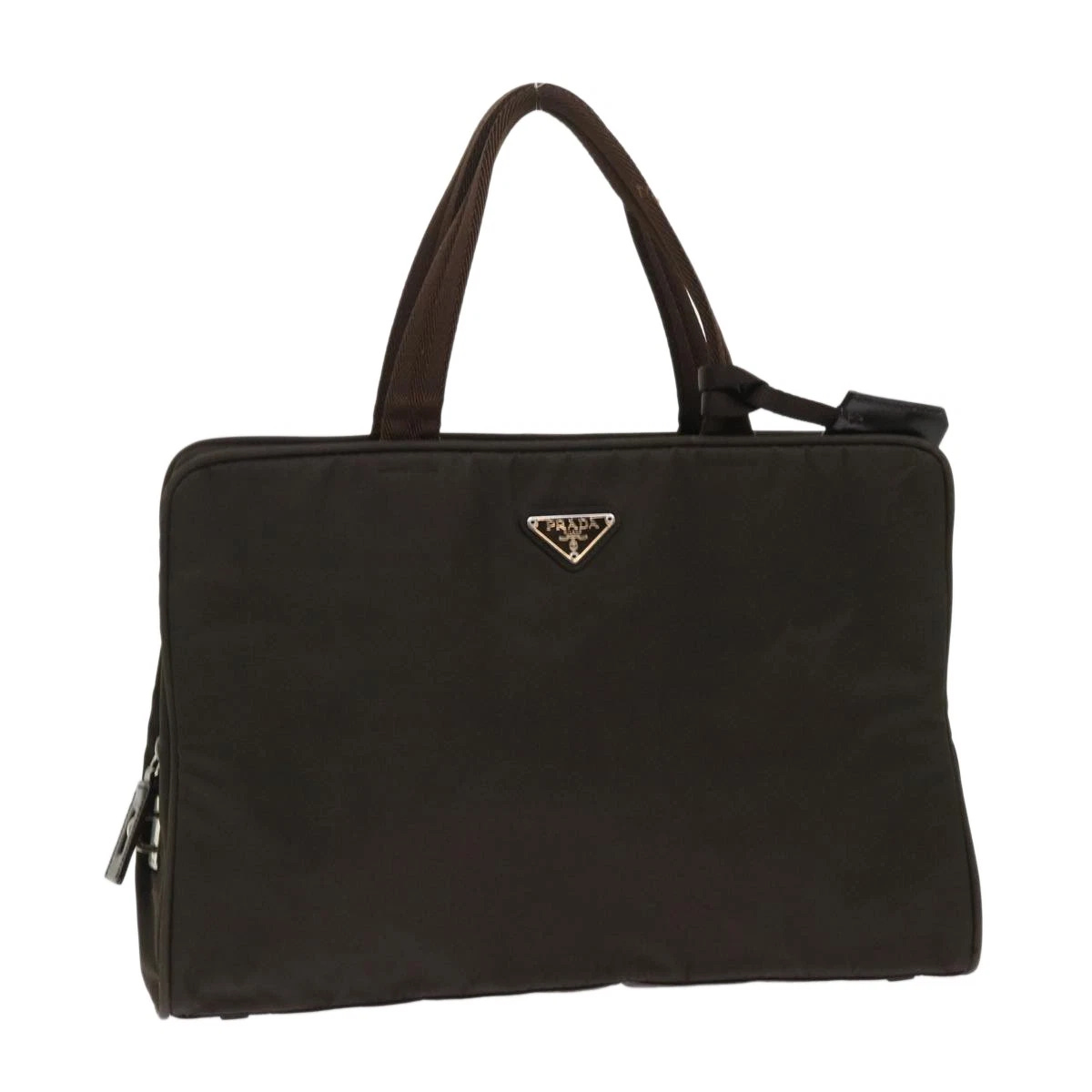 PRADA Hand Bag Nylon Brown Auth ep1073 - Picture 1 of 24
