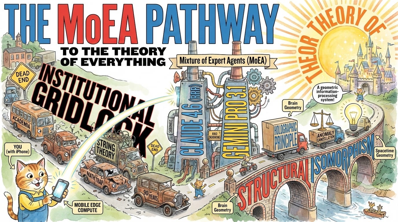 The MoEA Pathway to the Theory of Everything