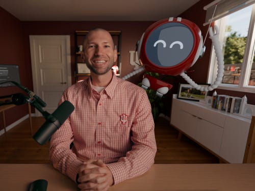 GenAI 101 instructor Brian Williams interacts with Crimson, a real-time, conversational AI who will provide on-demand support for learner...