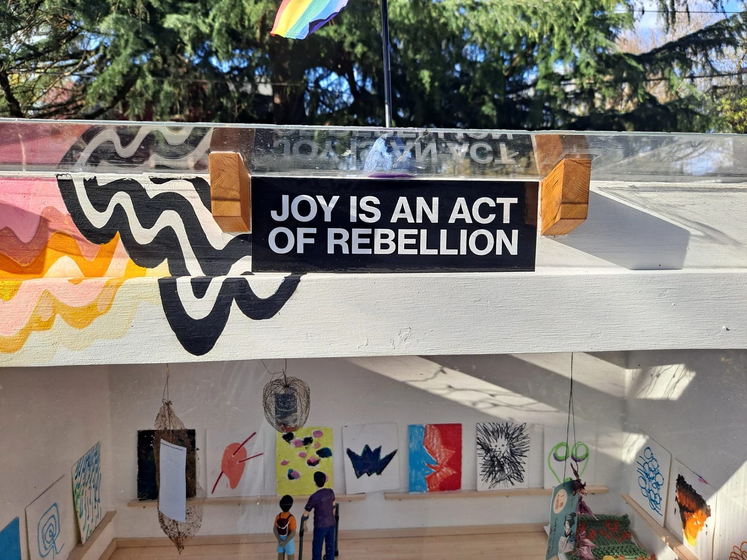 Joy is an act of rebellion sticker