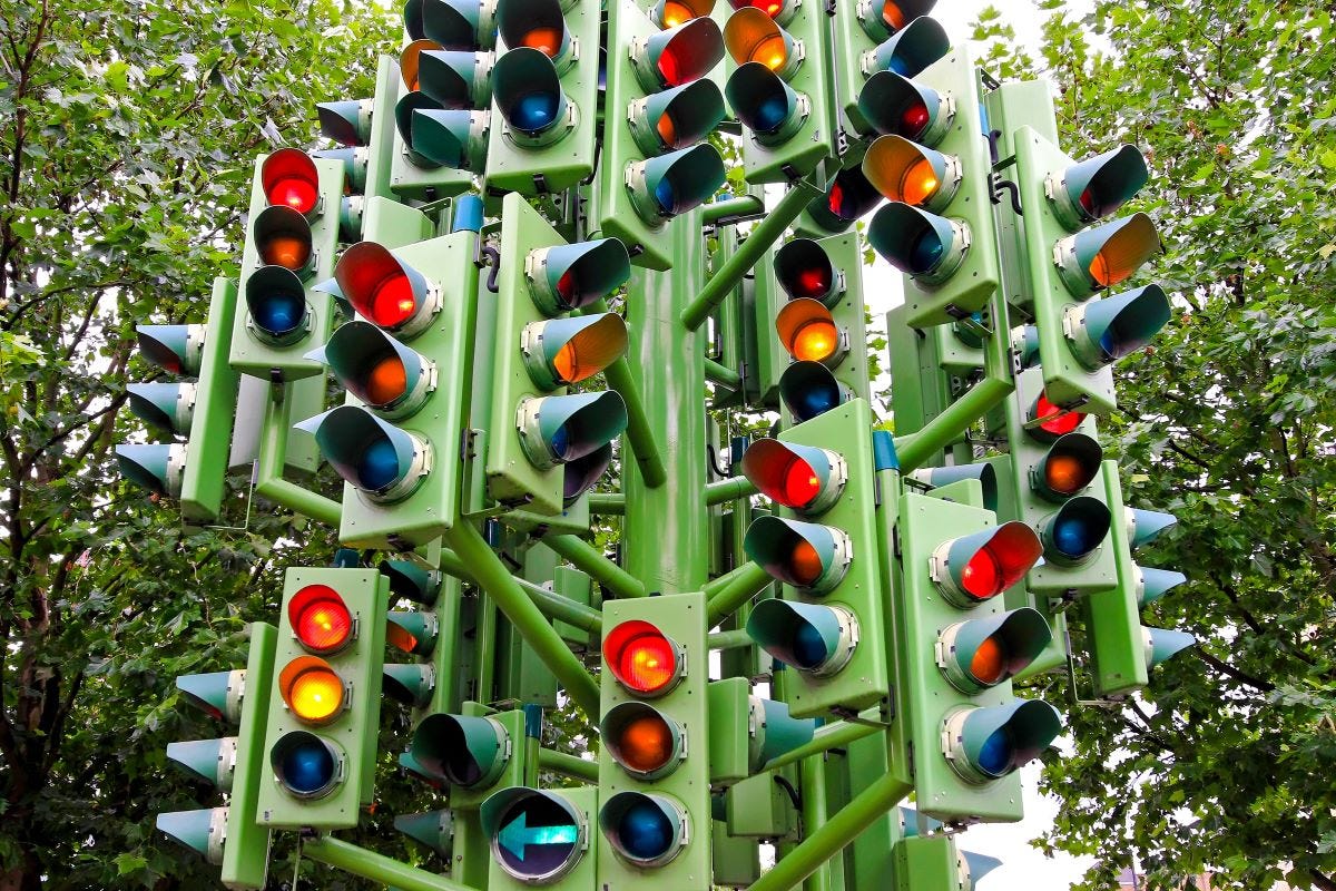 Bunch of traffic lights