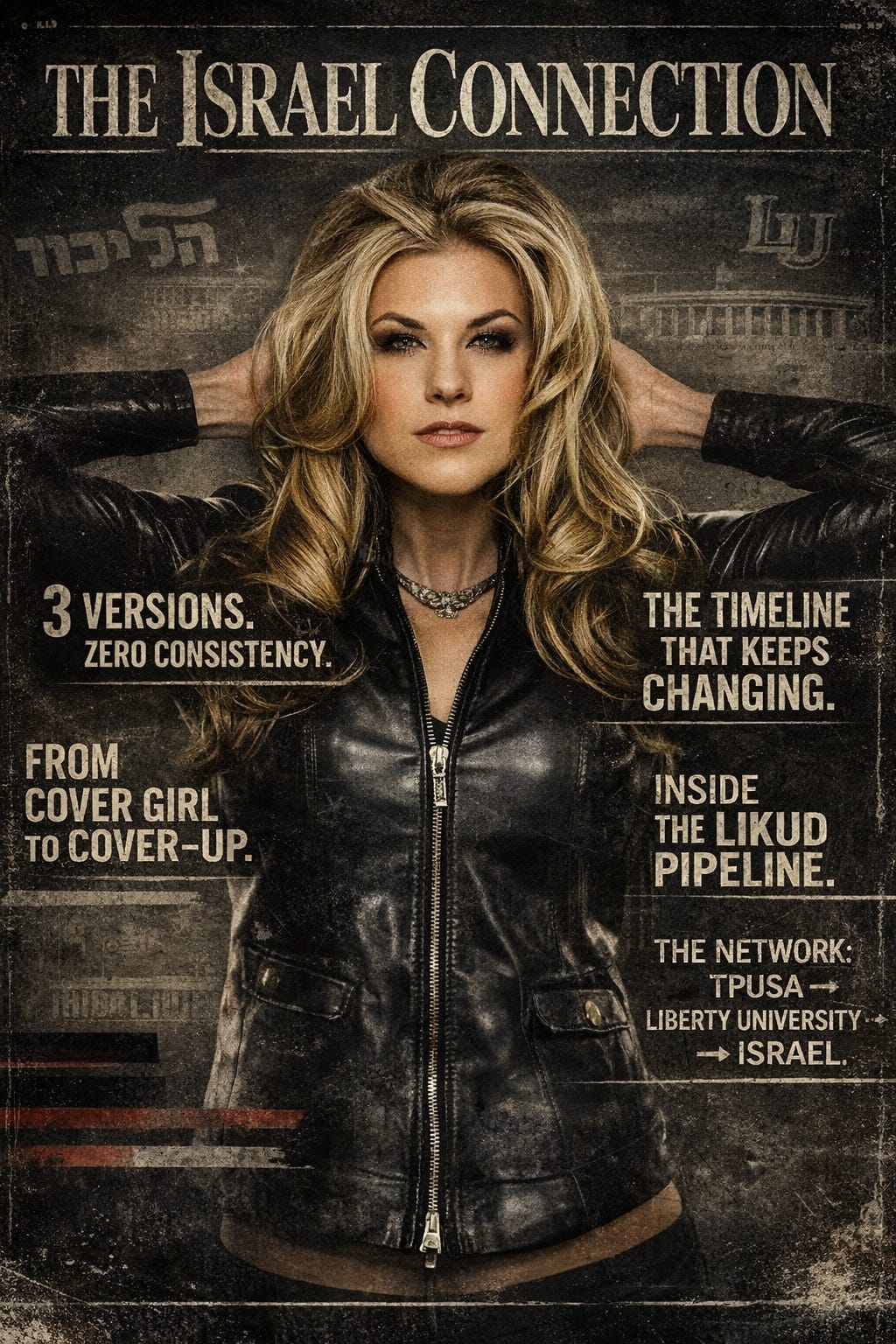 Behind the leather jacket and curated persona lies the quiet truth: Erika Kirk was not shaped by Liberty University — she was positioned by the pipeline that runs from Lynchburg to Likud.