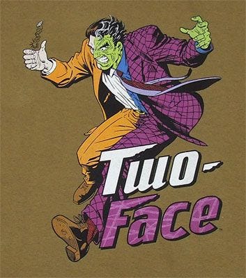Two-Face | Two faces, Harvey dent, Joker and harley