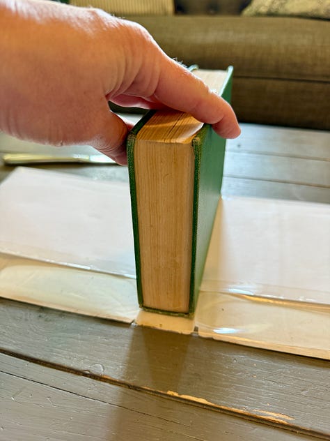 Steps 1-6 below for covering your book with the new mylar cover and dust jacket.
