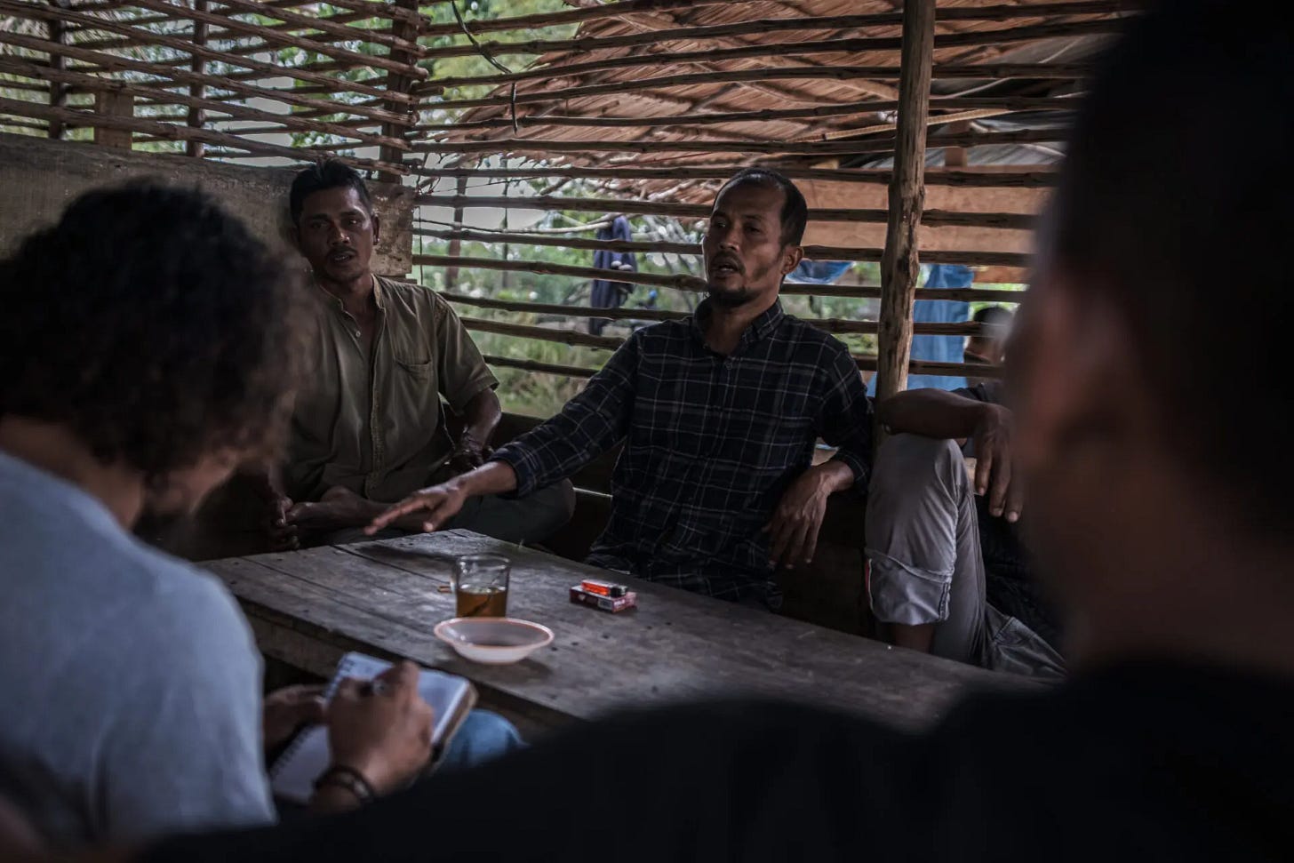 Fishermen in a meeting with Yusuf exposing their concerns about illegal logging and discussing possible solutions.
