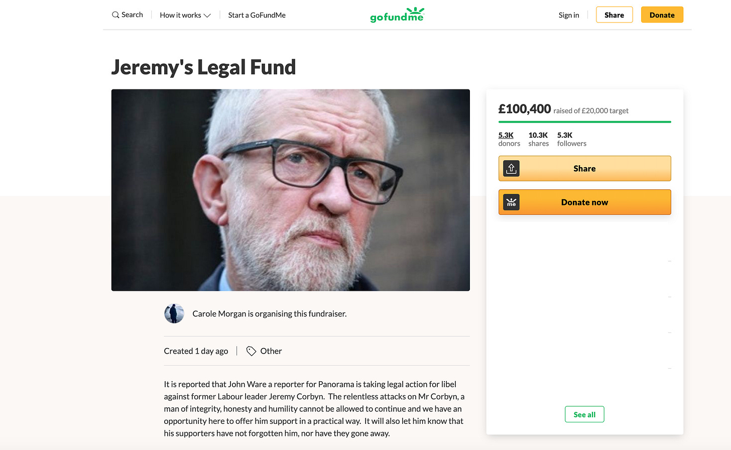 Carole Morgan Jeremy Corbyn Legal Fund Carole Morgan Jeremy Corbyn Legal Fund