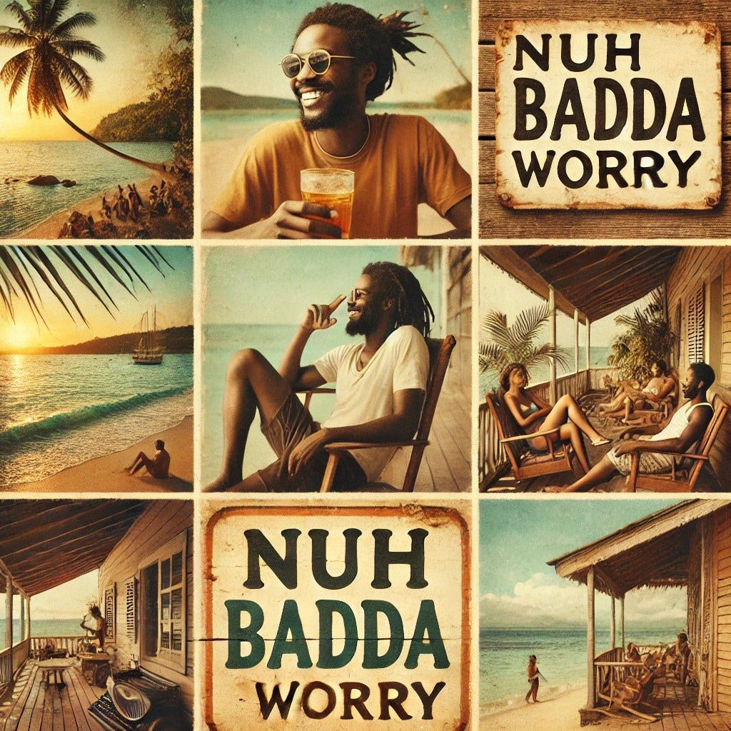 vintage Jamaican montage evoking the essence of Badda