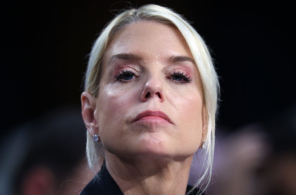 Pam Bondi Upstages Todd Blanche Hearings by Releasing Naked Photos of Trump on Epstein’s Island