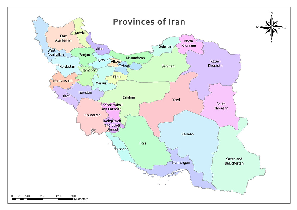 Provinces and Regions of Iran | Mappr