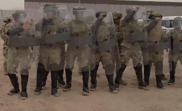 Texas National Guard Troops conduct crowd-control drill Texas National Guard Troops conduct crowd-control drill