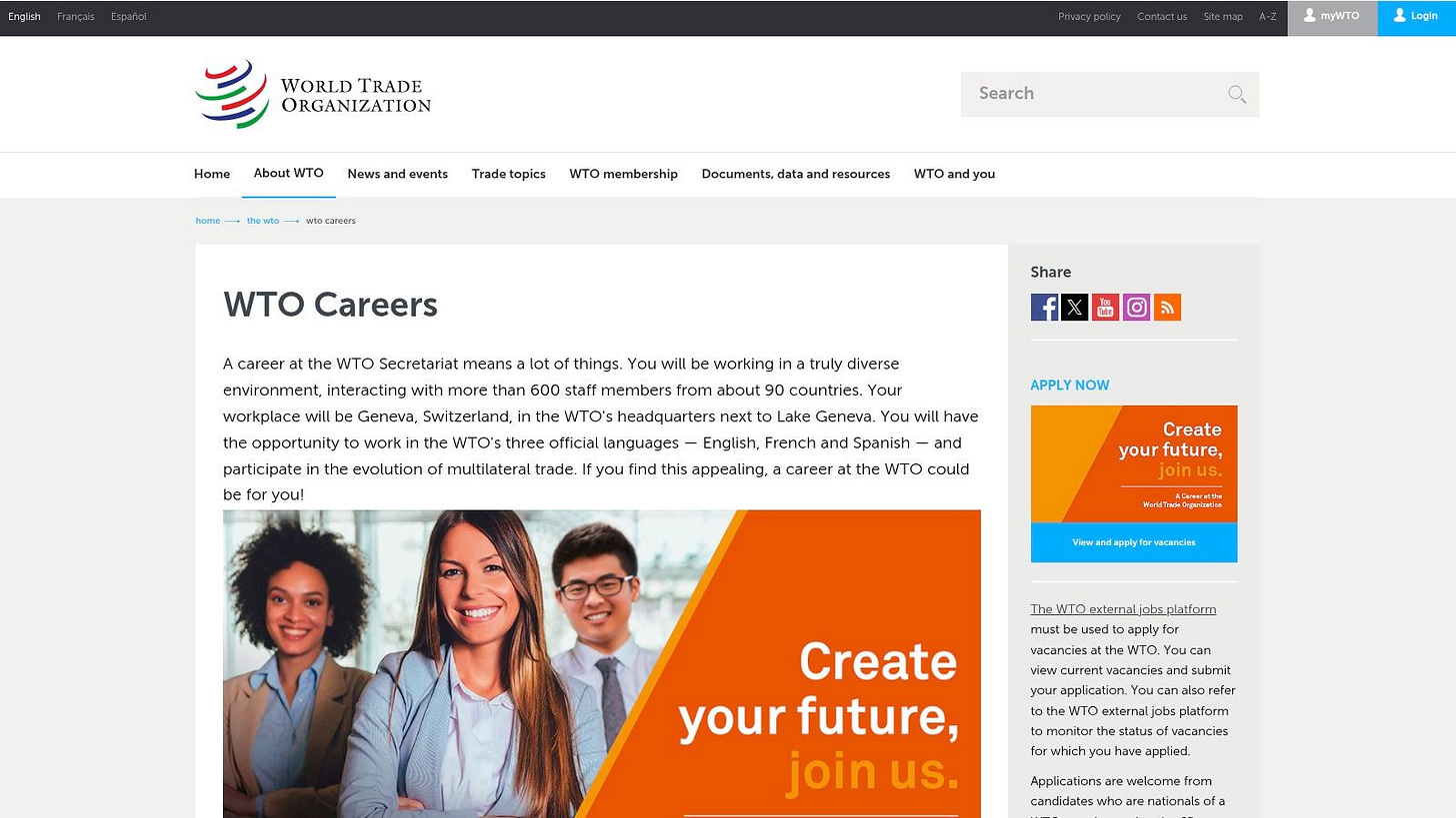 WTO Careers (World Trade Organization)