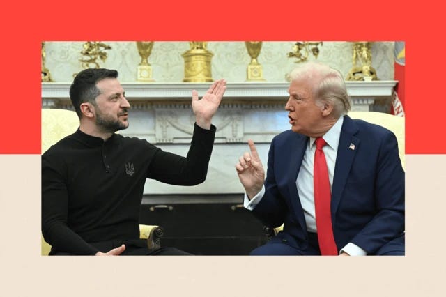 U.S. President Donald Trump meets with Ukrainian President Volodymyr Zelenskiy at the White House in Washington